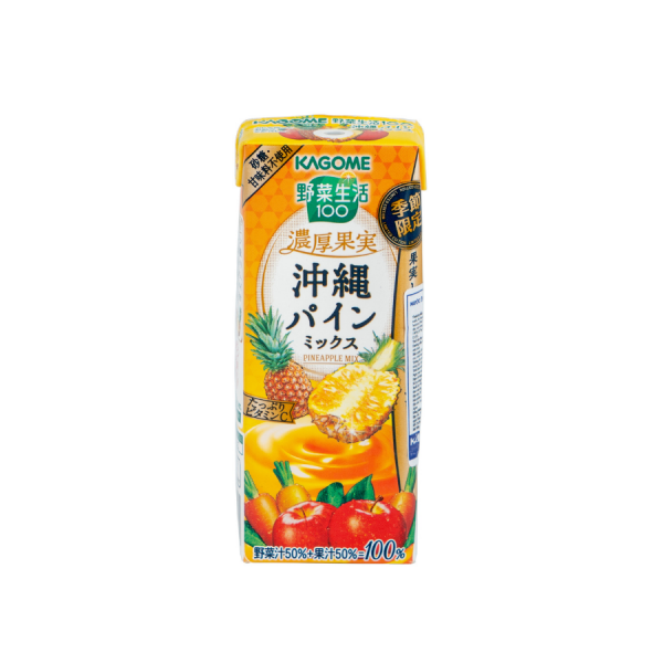 Nước ép hỗn hợp rau củ quả và dứa Okinawa Kagome 195ml